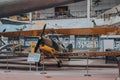 De Havilland DH.82 Tiger Moth British biplane in The Royal Museum of the Armed Forces and Military History in Brussels, Belgium