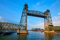 De Hef or Koningshavenbrug railway lift bridge over the Koningshaven in Rotterdam Royalty Free Stock Photo