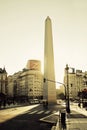 9 de Julio Avenue and The Obelisk, Buenos Aires Royalty Free Stock Photo