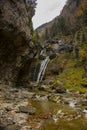 De La Cueva waterfall in Ordesa and Monte Perdido National Park, Spain Royalty Free Stock Photo