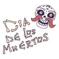 De los muertos text on white isolated backdrop Royalty Free Stock Photo