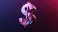 de low poly style flowing dollar sign Royalty Free Stock Photo
