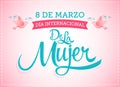 8 de marzo Dia internacional de la Mujer, Spanish translation: March 8 International womens day Royalty Free Stock Photo