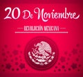 20 de Noviembre, Revolucion Mexicana - Mexican Revolution spanish text card Royalty Free Stock Photo