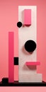 De Stijl Inspired 3d Rendered Composition On Pink Stone Background Royalty Free Stock Photo