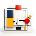 De Stijl-inspired White Art Surrounded By Colorful Squares