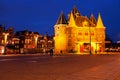 De Waag building in Amsterdam Netherlands by night Royalty Free Stock Photo