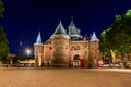 De Waag (Weigh house) in Amsterdam at night, Netherlands Royalty Free Stock Photo