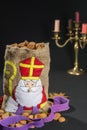 'De zak van Sinterklaas' (St. Nicholas' bag) filled with 'pepern Royalty Free Stock Photo