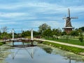 De Zwaan Windmill and Amstel Drawbridge at Windmill Island Gardens in Holland, Michigan Royalty Free Stock Photo