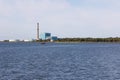 Old coal power plant on the Long Island Sound Royalty Free Stock Photo