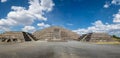 Dead Avenue and Moon Pyramid at Teotihuacan Ruins - Mexico City, City Royalty Free Stock Photo