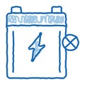 Dead Battery doodle icon hand drawn illustration