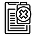 Dead battery tablet icon, outline style