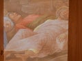 Dead Christ in the Sepulcher and Three Mourners (detail of Christ\'s face) Royalty Free Stock Photo