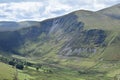 Looking down to valley and Cumbria Way path, Lake District Royalty Free Stock Photo