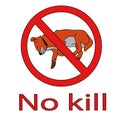 Dead dog on the poster for World Animal Day. No kill. isolated vector illustration