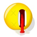 Dead emoji. Bad emotion. Corpse emoticon. Vector illustration smile icon. Royalty Free Stock Photo