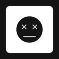 Dead emoticon icon, simple style