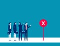 Dead end in career path. Business confused vector illustration