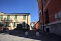 Dead end alley between houses in a village in the italian countryside at daytime Royalty Free Stock Photo