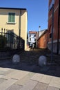 Dead end alley between houses in a village in the italian countryside at daytime Royalty Free Stock Photo