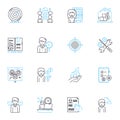 Dead-end careers linear icons set. Stagnancy, Unfulfilling, Limited, Mundane, Frustration, Regret, Stuck line vector and