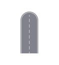 Dead end road isolated street map segment.