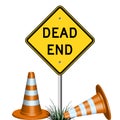 Dead end sign and grass Royalty Free Stock Photo
