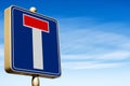 Dead End Street Sign on Blue Sky with Clouds - Photography Royalty Free Stock Photo