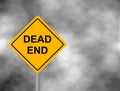 Dead End Traffic bord isolated in sky background. Wrong way road sign prohibition Royalty Free Stock Photo