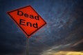 Dead end warning road sign Royalty Free Stock Photo