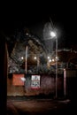 Dead ends at night are marked with walls and banana trees