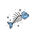 Dead fish line icon