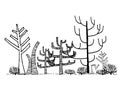 Dead Forest drawing Vector