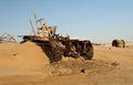 A dead and gone bulldozer on the old diamond diggings Royalty Free Stock Photo