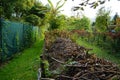 The dead hedge for hedgehogs, birds, insects and other animals is located in the recreation area. Berlin, Germany Royalty Free Stock Photo