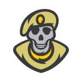 Skull soldier Vector Cartoon illustration.