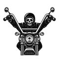 Dead man on the motorcycle. Motorbike racer. Royalty Free Stock Photo