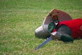 Dead medieval knight