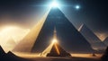 Alien Ships Illuminate the Enigmatic Pyramid
