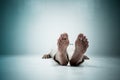 Dead person. Focus at the Feet Royalty Free Stock Photo