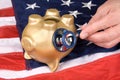 Dead piggy bank in tough economic times