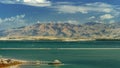 Dead Sea against the background of high mountains Royalty Free Stock Photo