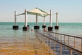 Vacationers and tourists bathe in the Dead Sea, Israel Royalty Free Stock Photo