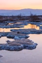 Dead Sea Israel sunrise morning salt portrait format landscape nature Royalty Free Stock Photo