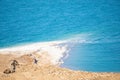 Dead sea, Jordan. Beautiful beach with salt deposits Royalty Free Stock Photo