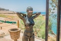 Dead Sea mud body care treatment Jordan Royalty Free Stock Photo