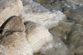 Crystallized salt rocks along the shores of the Dead Sea, Israel Royalty Free Stock Photo