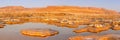 Dead Sea Panorama Israel salt islands sunrise morning landscape nature Royalty Free Stock Photo